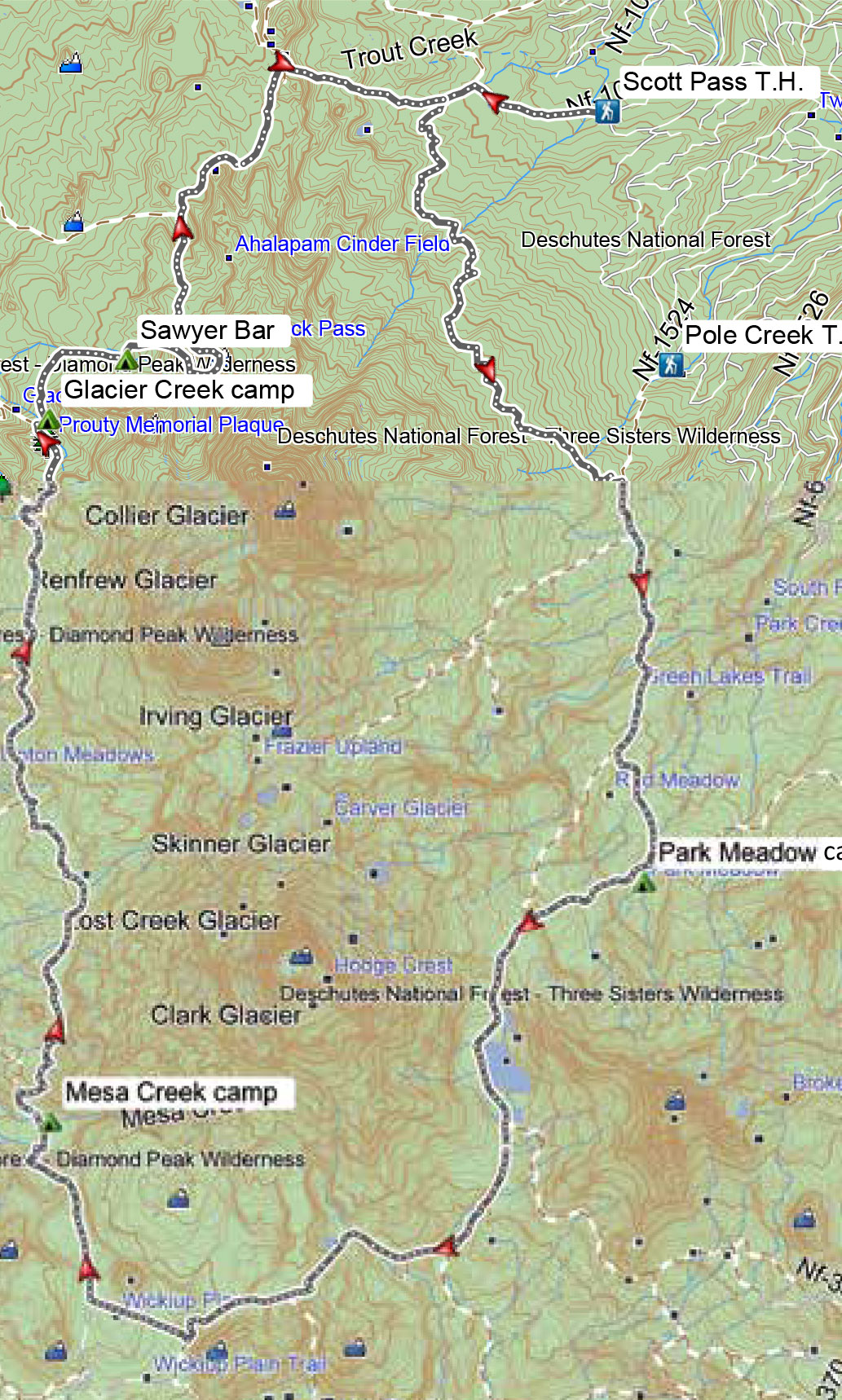 three sisters wilderness map Packing Around The Three Sisters Oregon Equestrian Trails